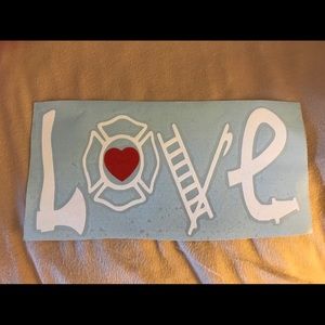 Firefighter love decal